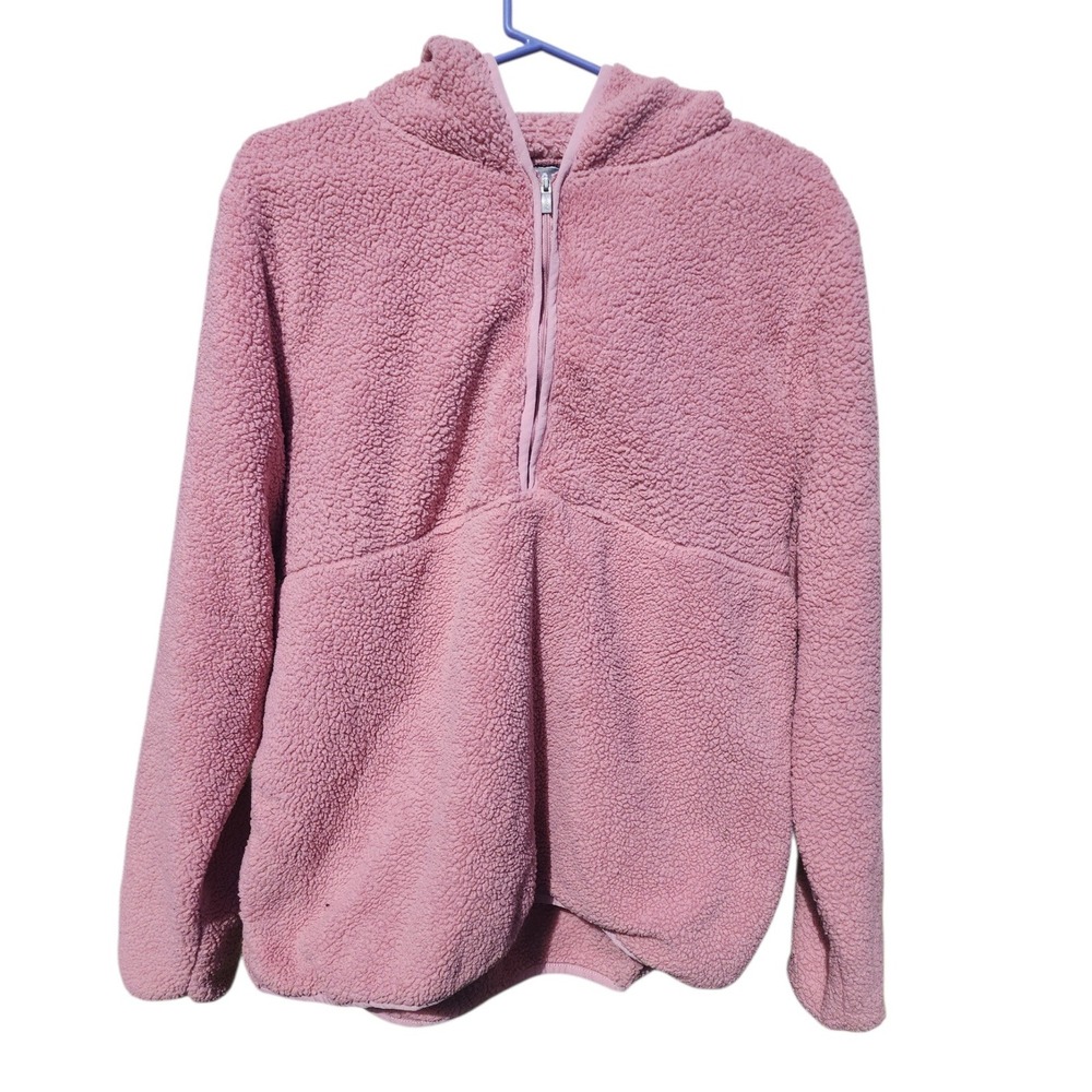 Ariat AriatTEK Womens XL Mauve Pink Sherpa Fleece Quarter Zip Pullover Jacket